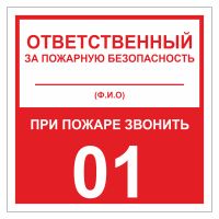 Знак безопасности "Ответственный за ПБ" ТОПБ-01